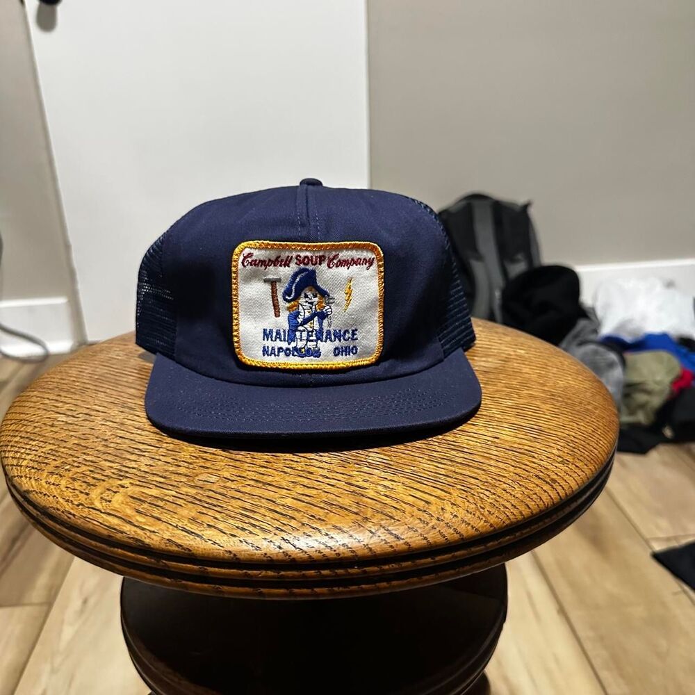 Vintage 80s Campbell’s Soup Maintenance Trucker Hat - Napoleon OH 🍅🔧